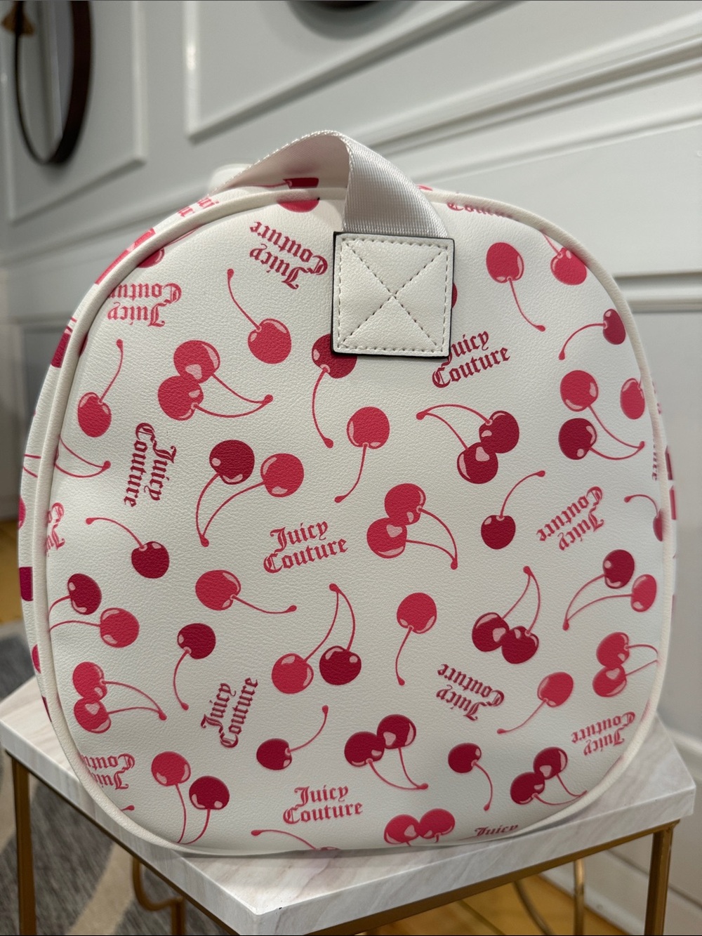 Juicy Couture Y2K Bag Pink Cherry On Top Logo Weekender Travel Duffle Bag NWT - Picture 7 of 17